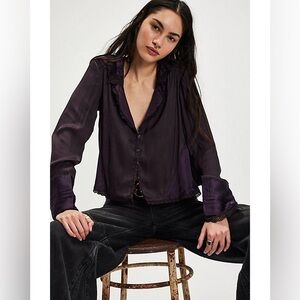 Free People Elsa Silky Bed Jacket